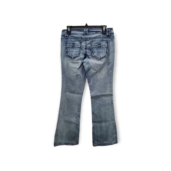 Zana Di Junior's Vintage‎ Y2K Acid Wash Low Rise Flare Leg Jeans Size 9 - Picture 6 of 6